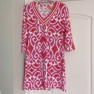 Barbara Gerwit V Neck cotton dress size medium EUC like Gretchen Scott